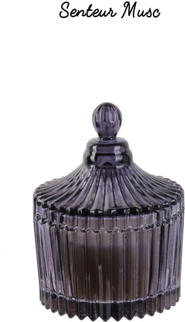 Intesi Świeca ze szkła bohemskiego szara