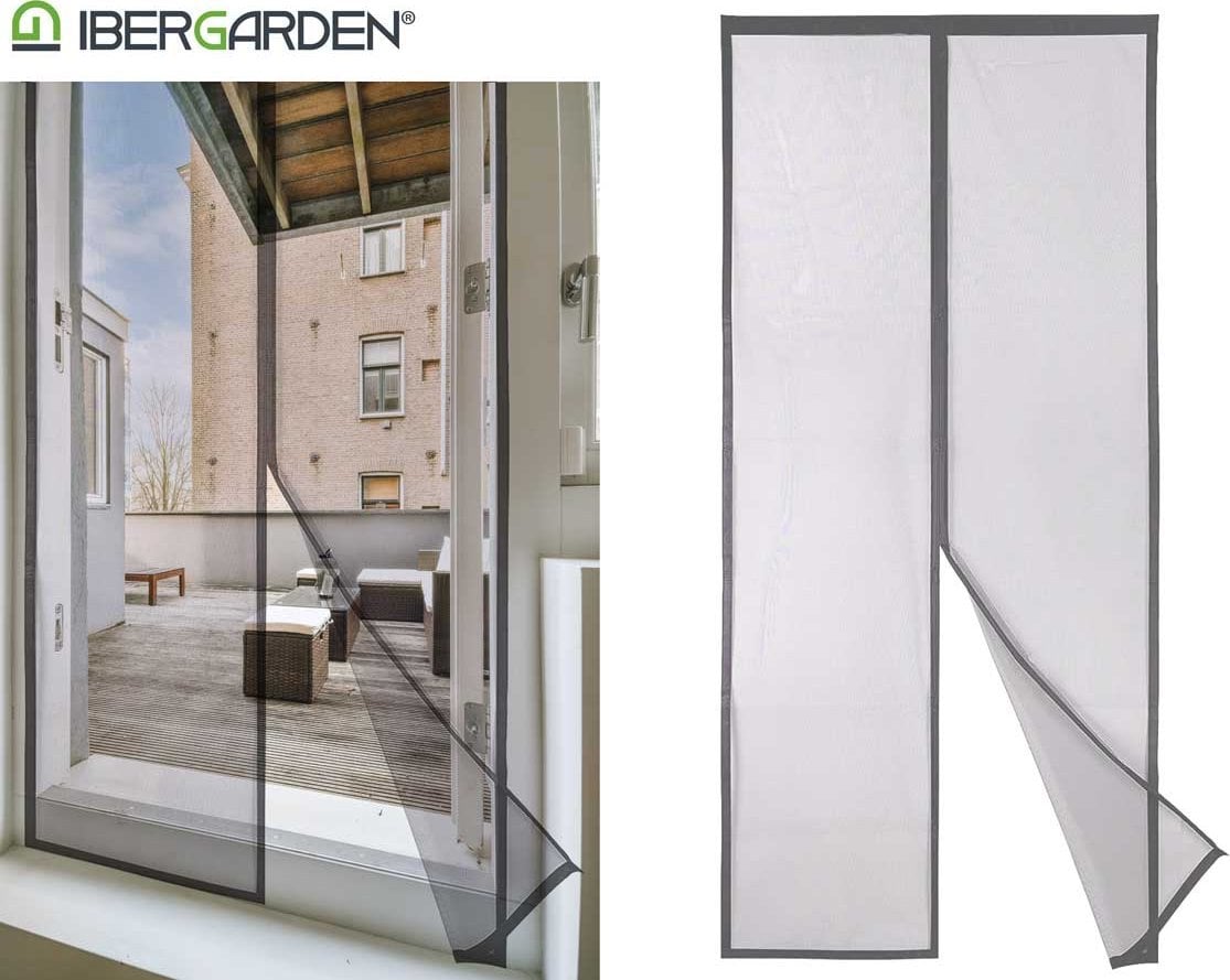 Ibergarden Moskitiera na drzwi magnetyczna klik-klik, 90 x 210 cm
