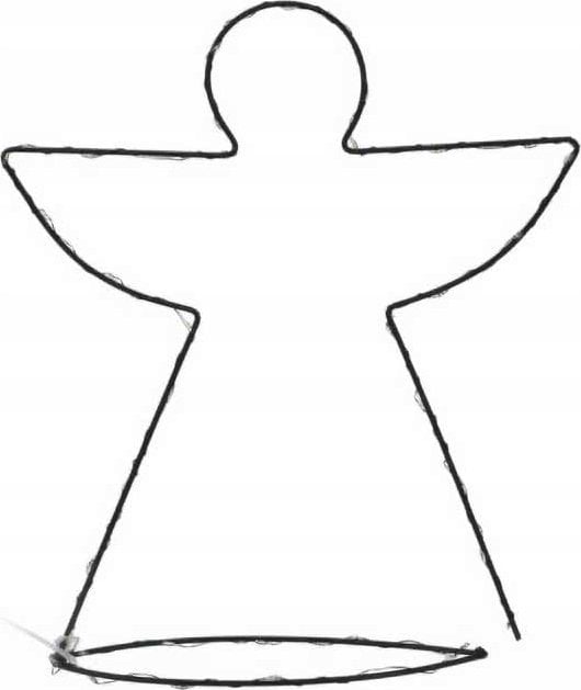 Prosta figurka druciana z dekoracją LED, 34 cm