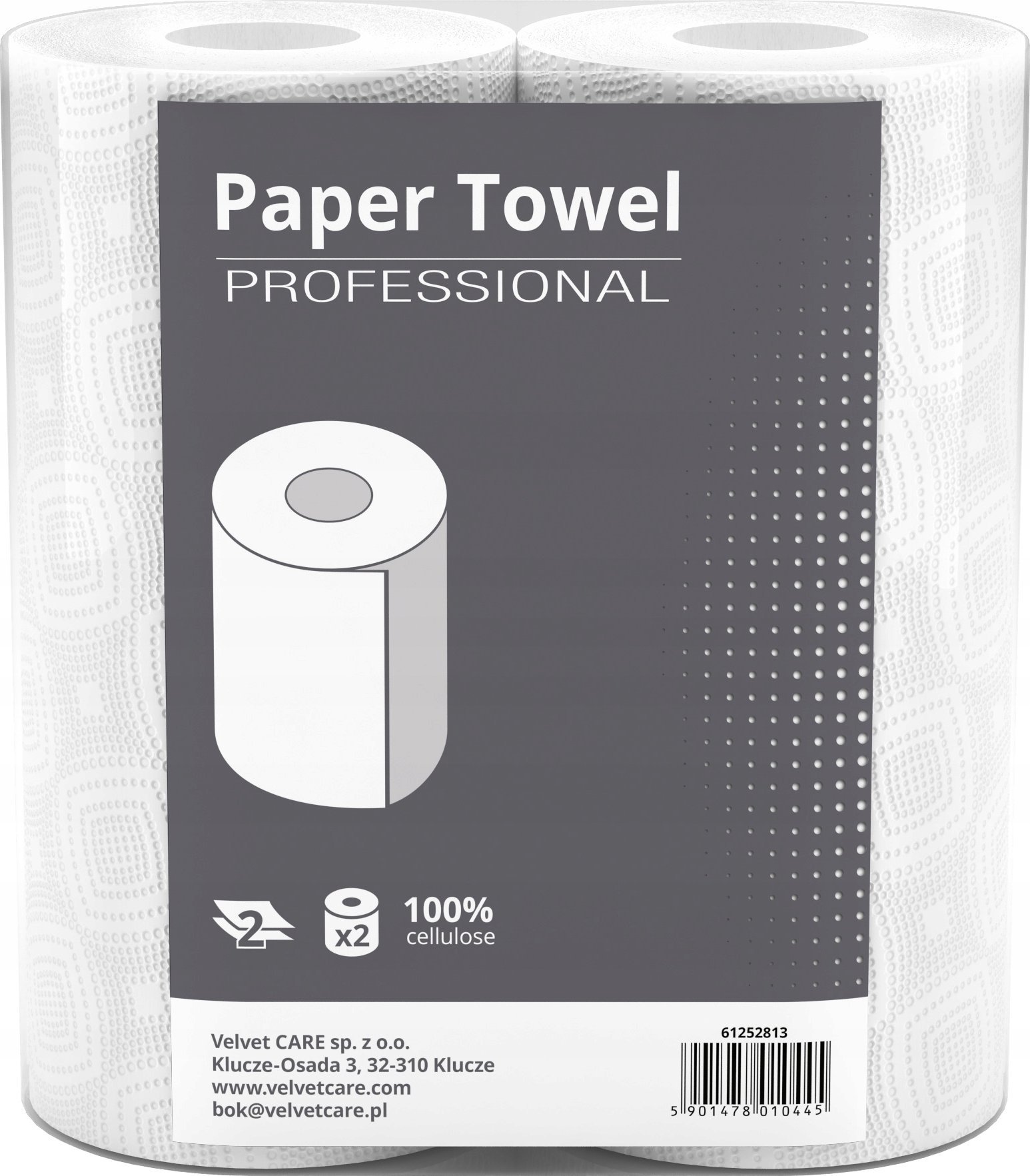 Velvet Ręcznik w roli celulozowy VELVET, Professional, 2-warstwowy, 50 listków, 2 szt., biały