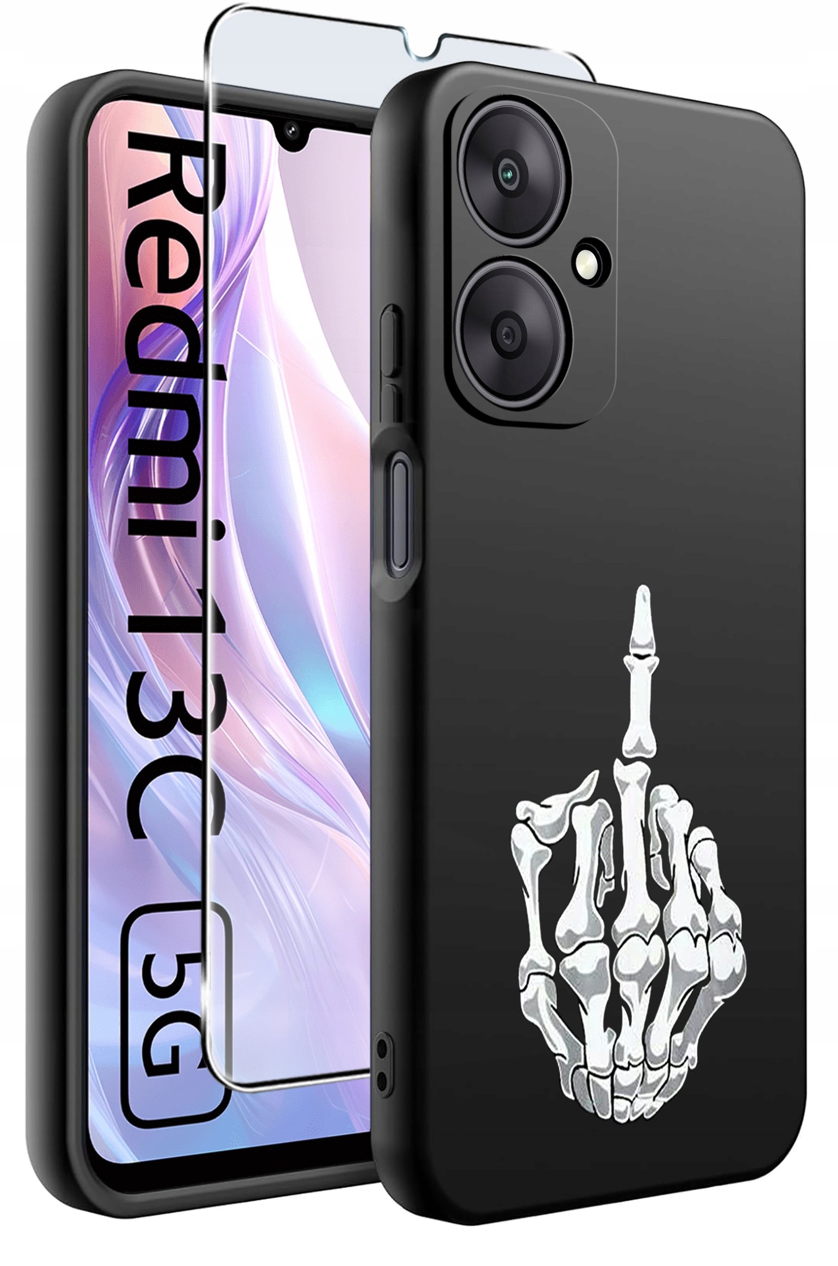 ETUI do Xiaomi Redmi 13C 5G WZORY |SILIKONOWE MATT CASE +SZKŁO HARTOWANE 9H