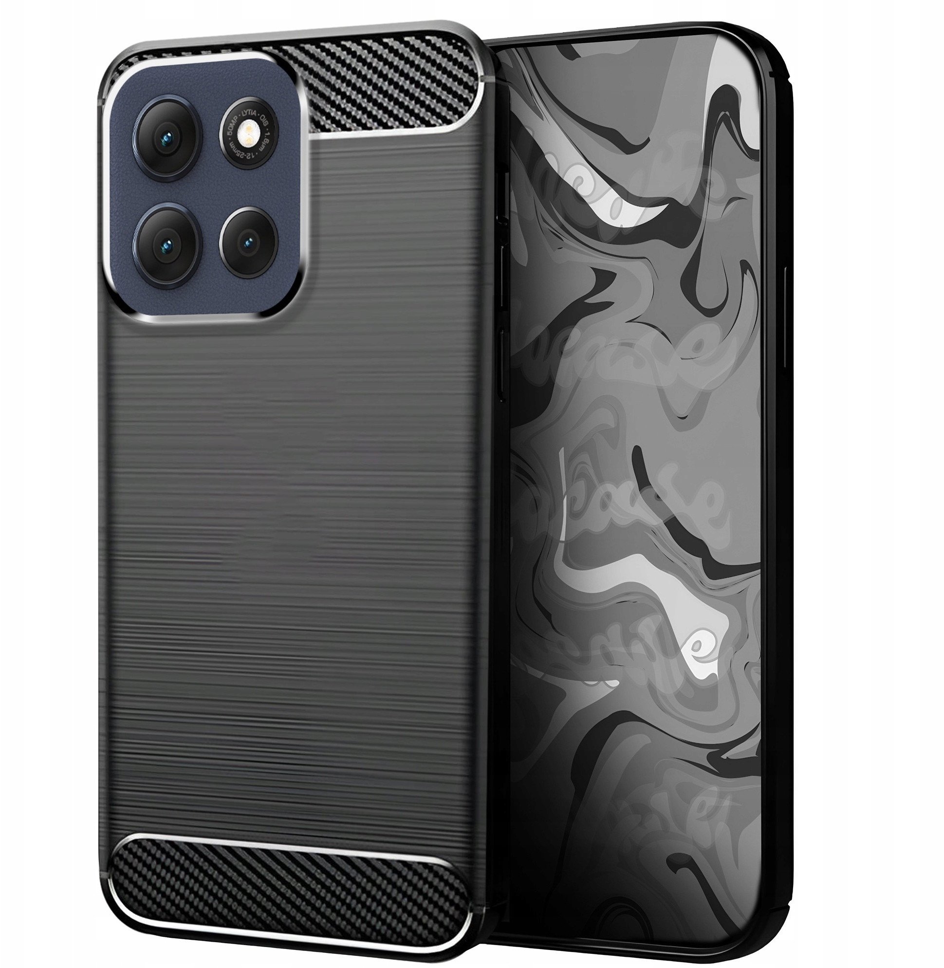 Etui do Motorola Moto G86 (Czarne, Pancerne, Karbonowe, Ochronne, Plecki)