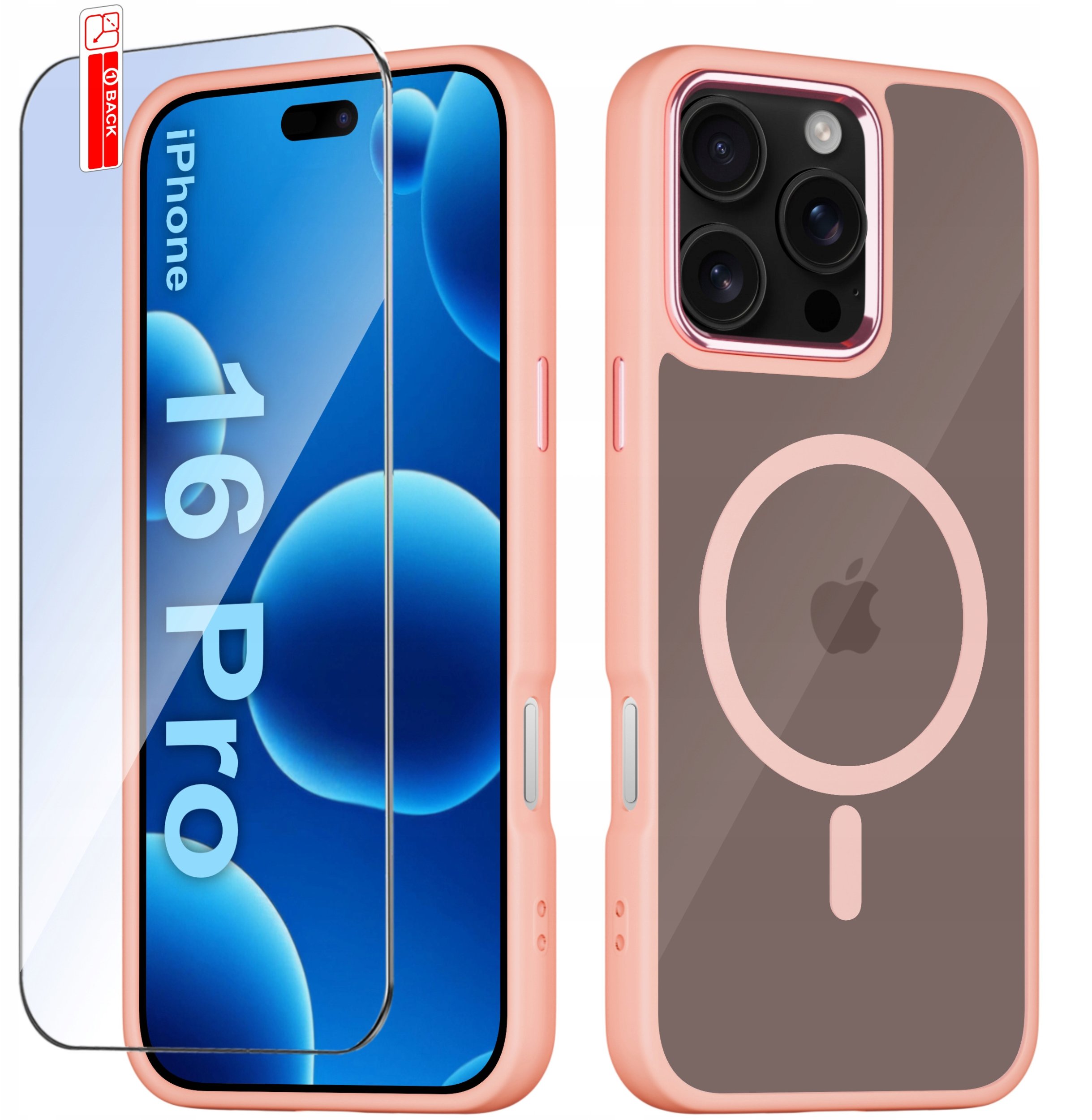 Etui do iPhone 16 Pro CASE do MagSafe MATOWE Magnetyczne PREMIUM + Szkło 9H