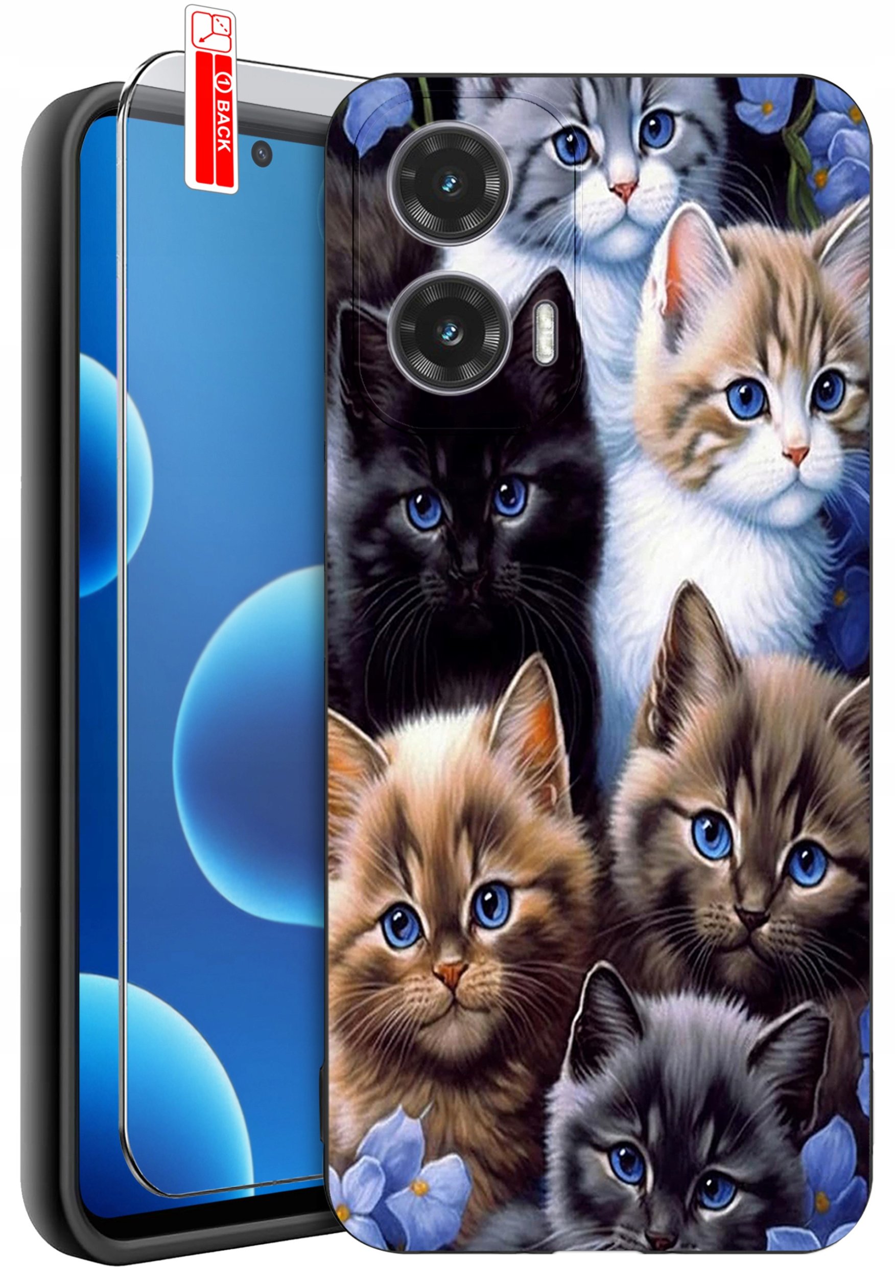 ETUI do Motorola Moto G45 5G | WZORY | SILIKONOWE MATT CASE + SZKŁO 9H