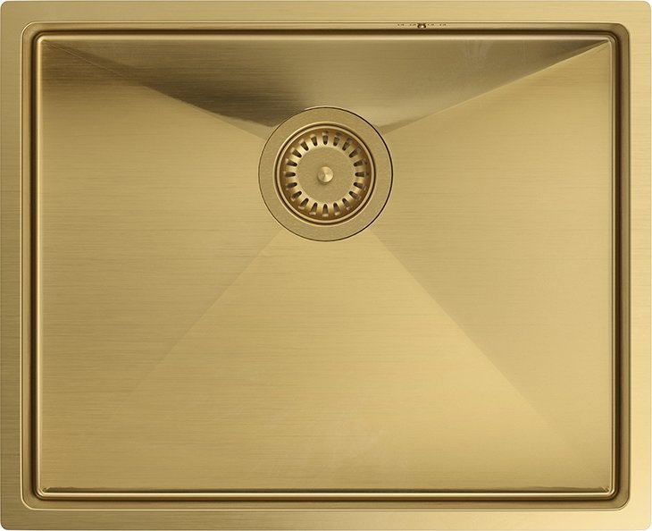 Zlewozmywak Quadron ANTHONY SteelQ zlewozmywak PVD złoty z syfonem 1-komorowy b/o wersja wpuszczana + szablon + zaczepy