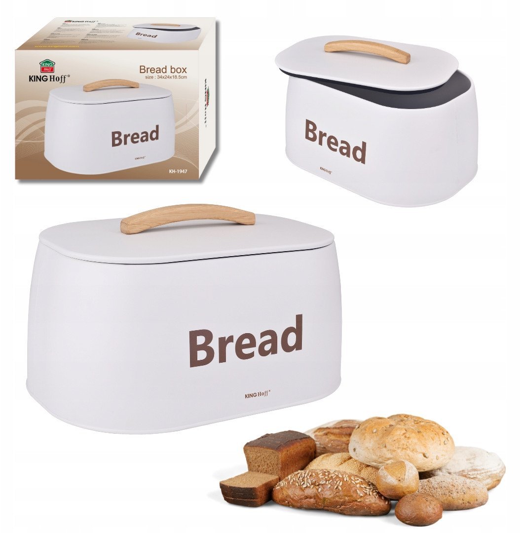 CHLEBAK POJEMNIK STALOWY NA PIECZYWO KINGHOFF KH-1947 BIAŁY