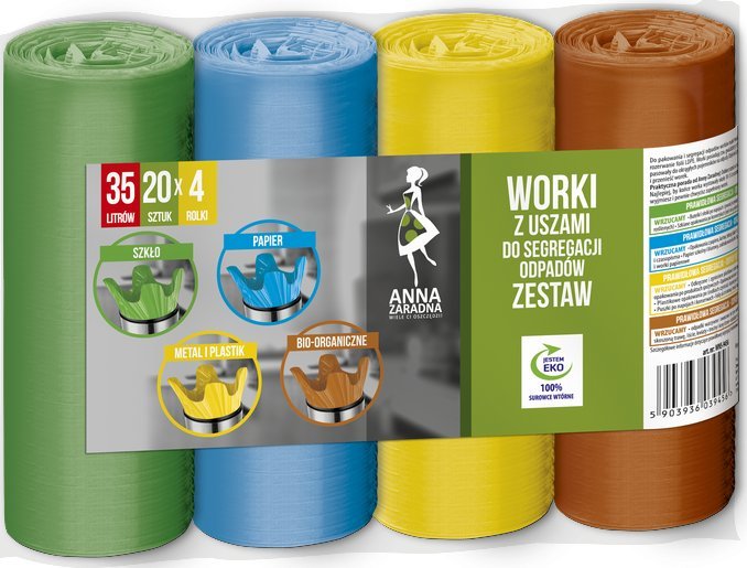 Anna Zaradna Worki do segregacji odpadów 35L 80szt. (63330)