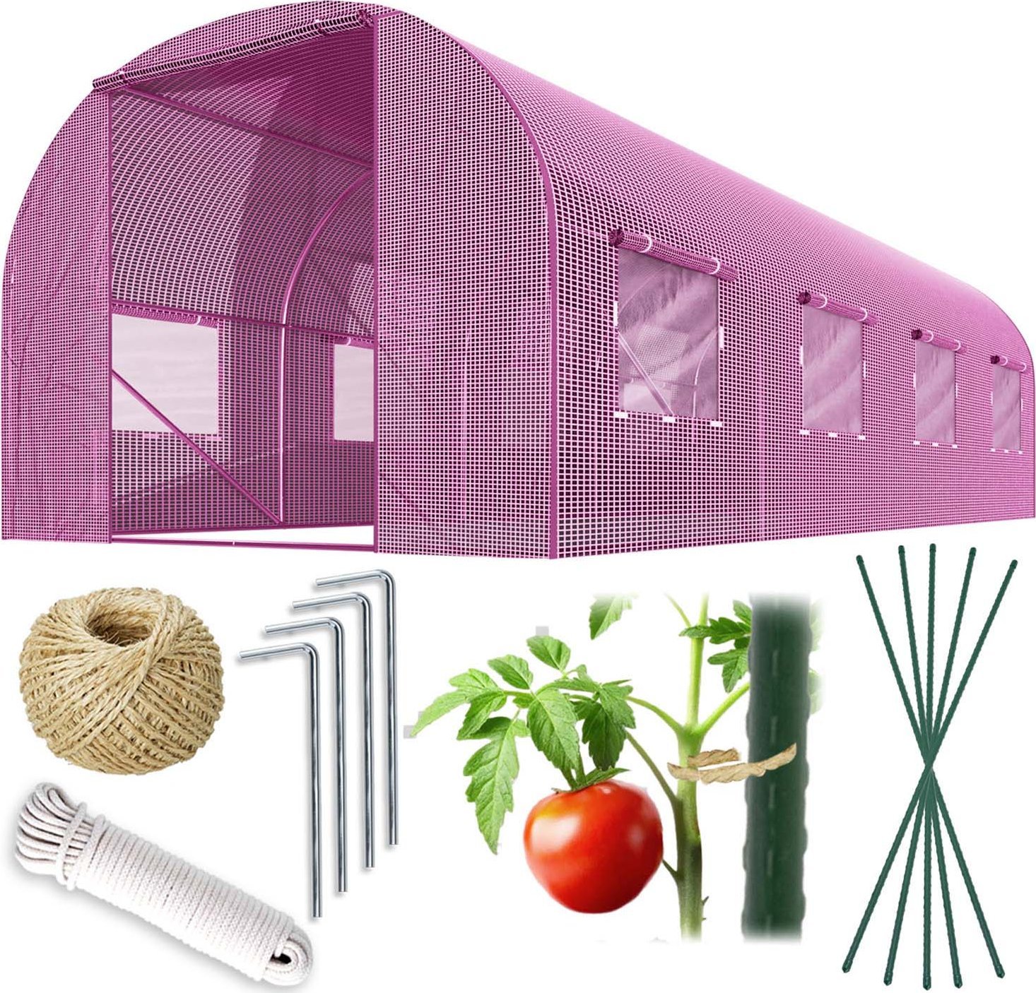 Tunel ogrodowy 2,5 x 4 m (10m2) różowy Plonos