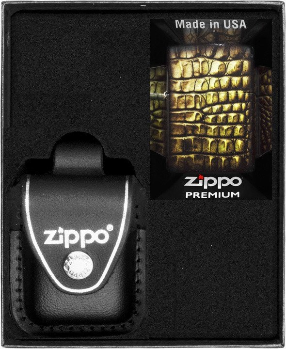 Zestaw ZIPPO Zapalniczka ALLIGATOR SKIN DESIGN Prezentowy No3