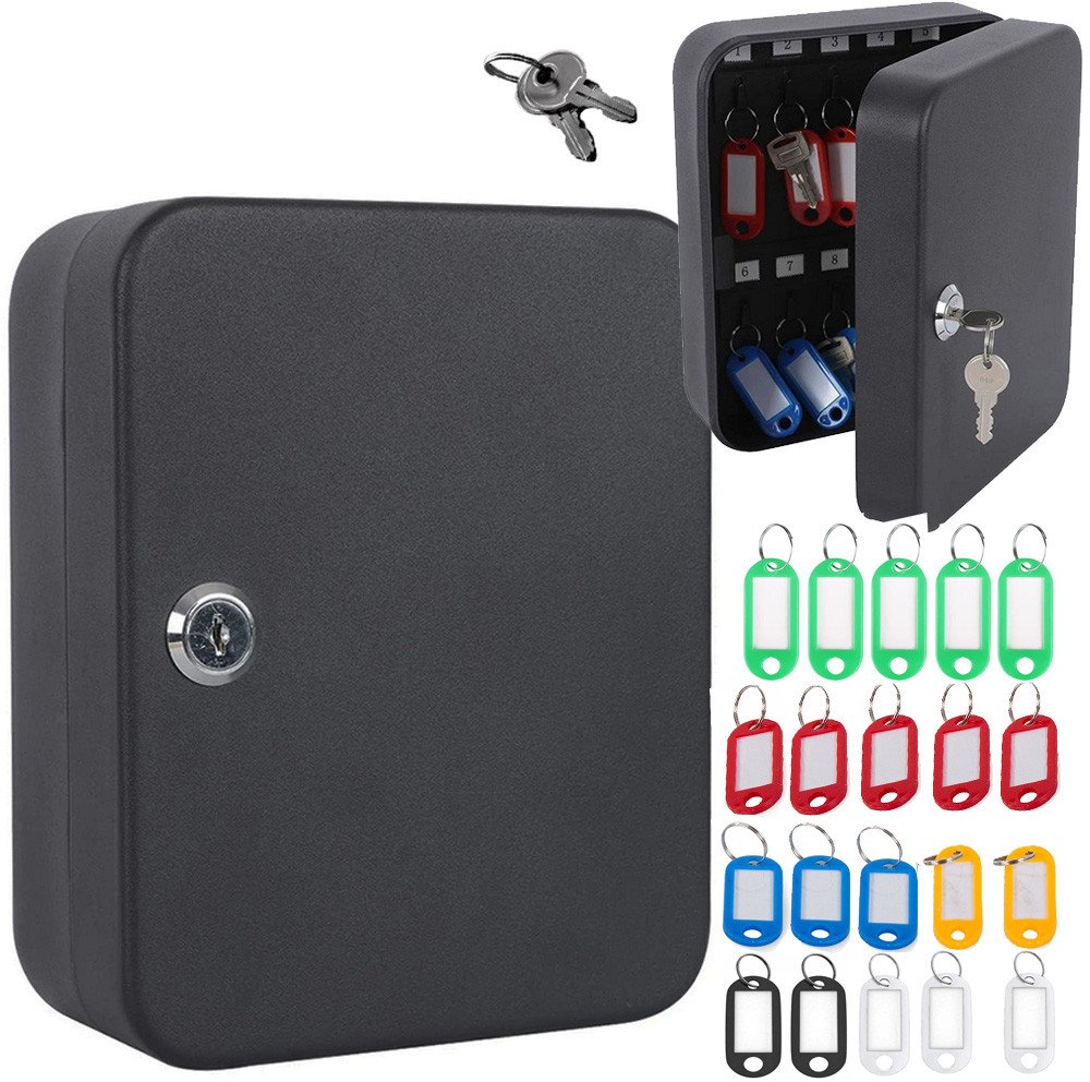 Kasetka metalowa na klucze sejf zamykana na 48 kluczy zawieszki z haczykami