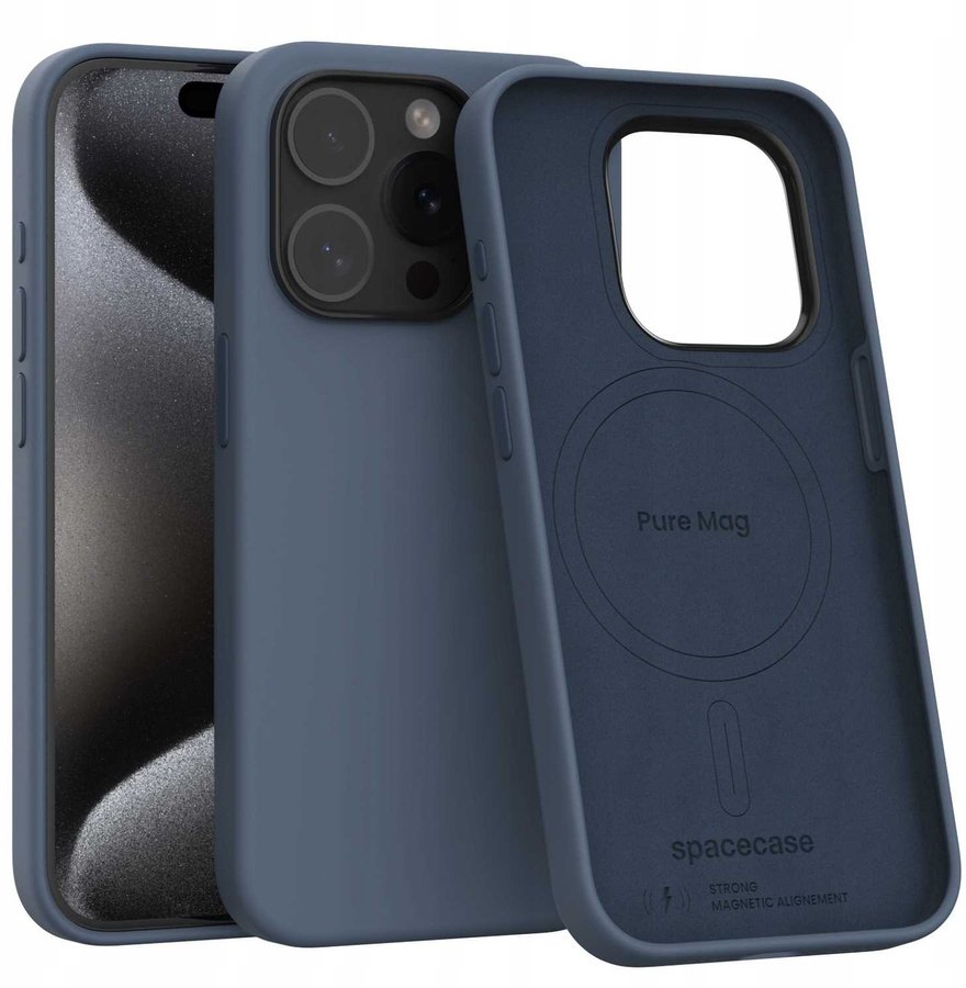 Spacecase Etui Pure Mag iPhone 15 Pro dark blue standard
