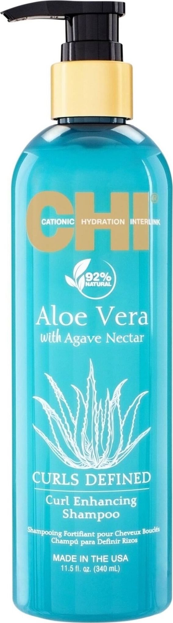 Chi Garbanas išryškinantis plaukų šampūnas Farouk CHI Aloe Vera Curl Enhancing, 340 ml