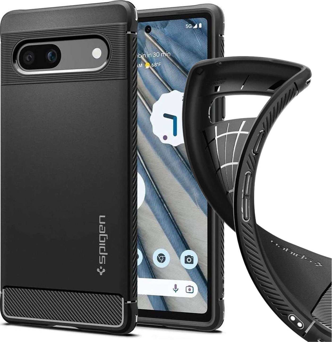 Spigen Etui ochronne na telefon Spigen Rugged Armor do Google Pixel 7a Matte Black