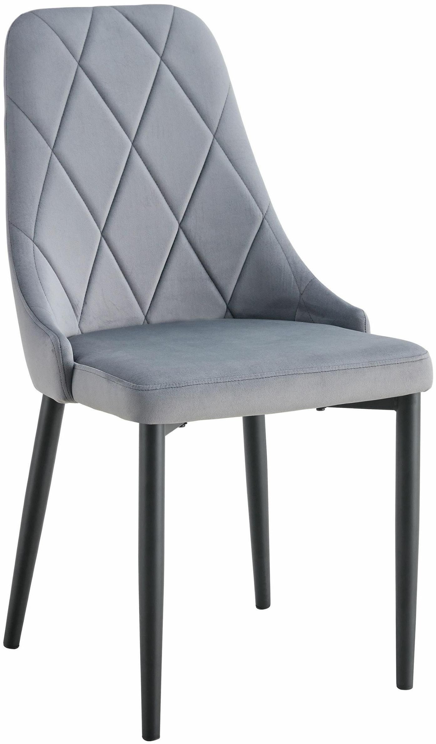 Krzesło tapicerowane szare EVA welurowe glamour do salonu i jadalni