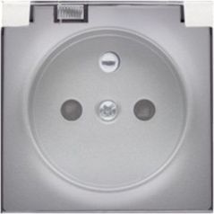 Kontakt-Simon Pokrywa gniazda do wersji IP44 z przesłonami z klapką transparentną srebrny (DGZ1BUZP/43A)