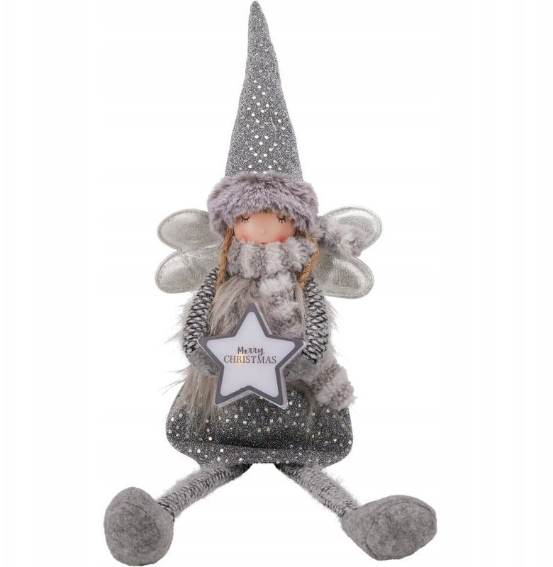 Dekoracja świąteczna Świecąca figurka świąteczna Anioł z gwiazdą