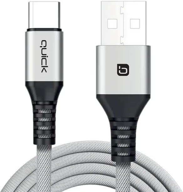 Kabel USB Quick USB-A - USB-C 1.5 m Szary (4752168141298)