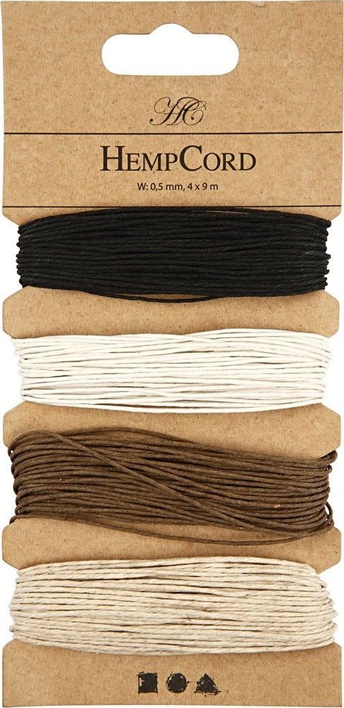 Naturalny sznurek konopny 0,5 mm 4x9m