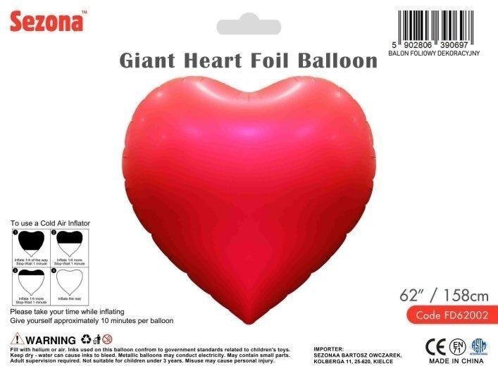 Balon Serce 158cm