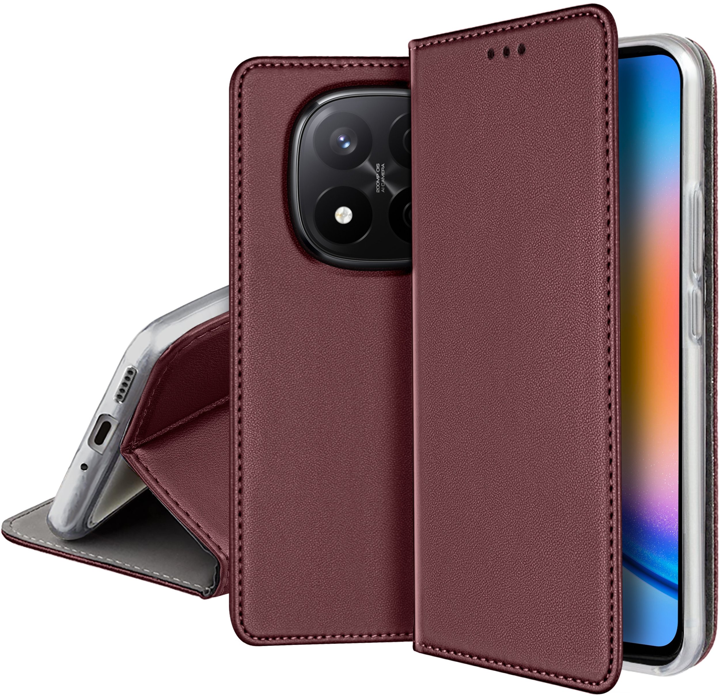 ETUI SKÓRZANE do Xiaomi Redmi Note 14 Pro |Pro+ 5G MAGNETYCZNE TOKRA +FOLIA