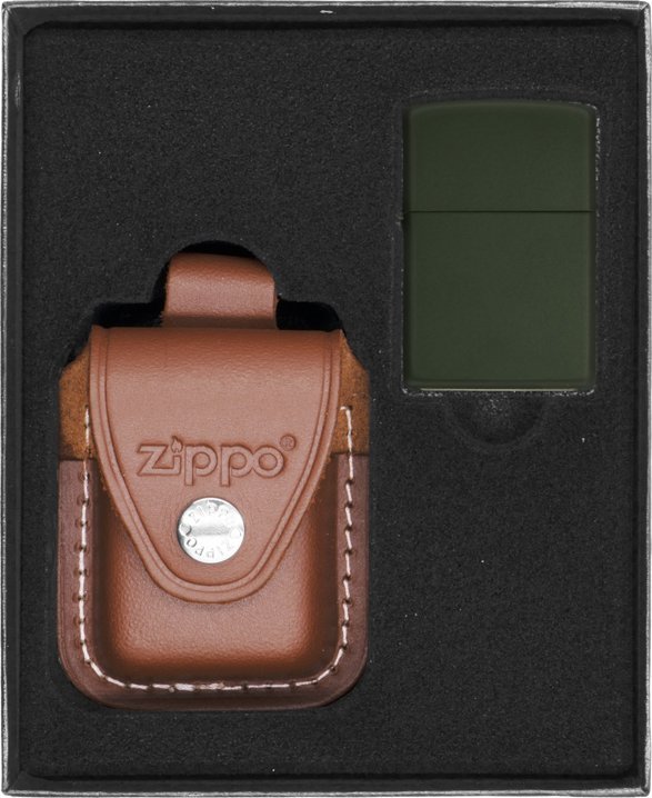Zestaw ZIPPO Zapalniczka GREEN MATTE Prezentowy No2