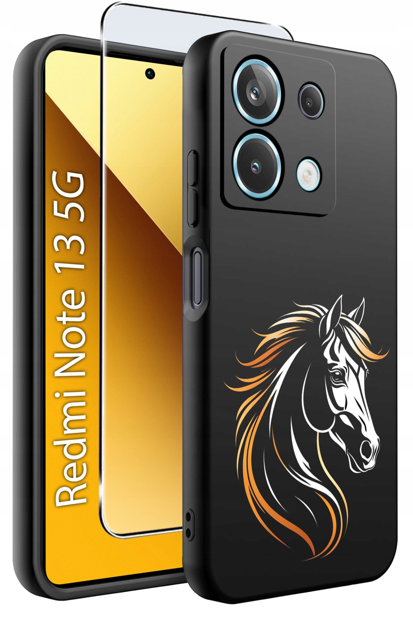 ETUI do Xiaomi Redmi Note 13 5G WZORY |SILIKONOWE MATT CASE +SZKŁO 9H