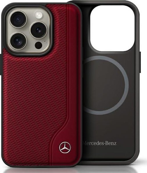 Mercedes Mercedes MEHMP16X23RBGVR iPhone 16 Pro Max 6.9" czerwony/red hardcase MB Wood Imitation Leather MagSafe