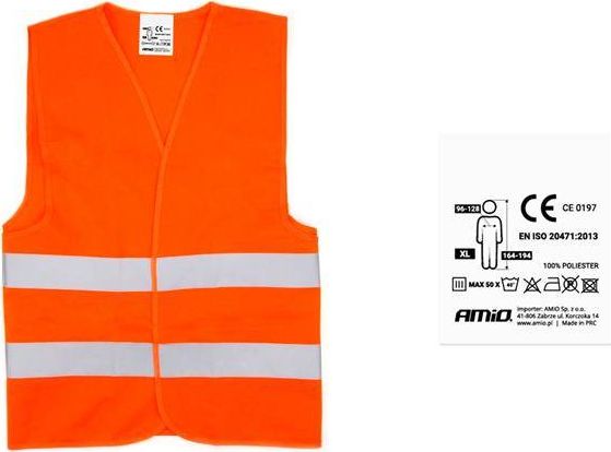 AMiO Kamizelka ostrzegawcza pomarańczowa SV-02 z certyfikatem