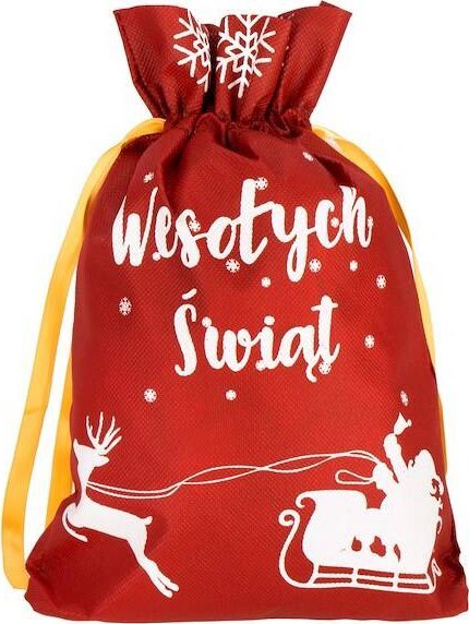 Springos Torba na prezenty pod choinkę worek świąteczny czerwony UNIWERSALNY