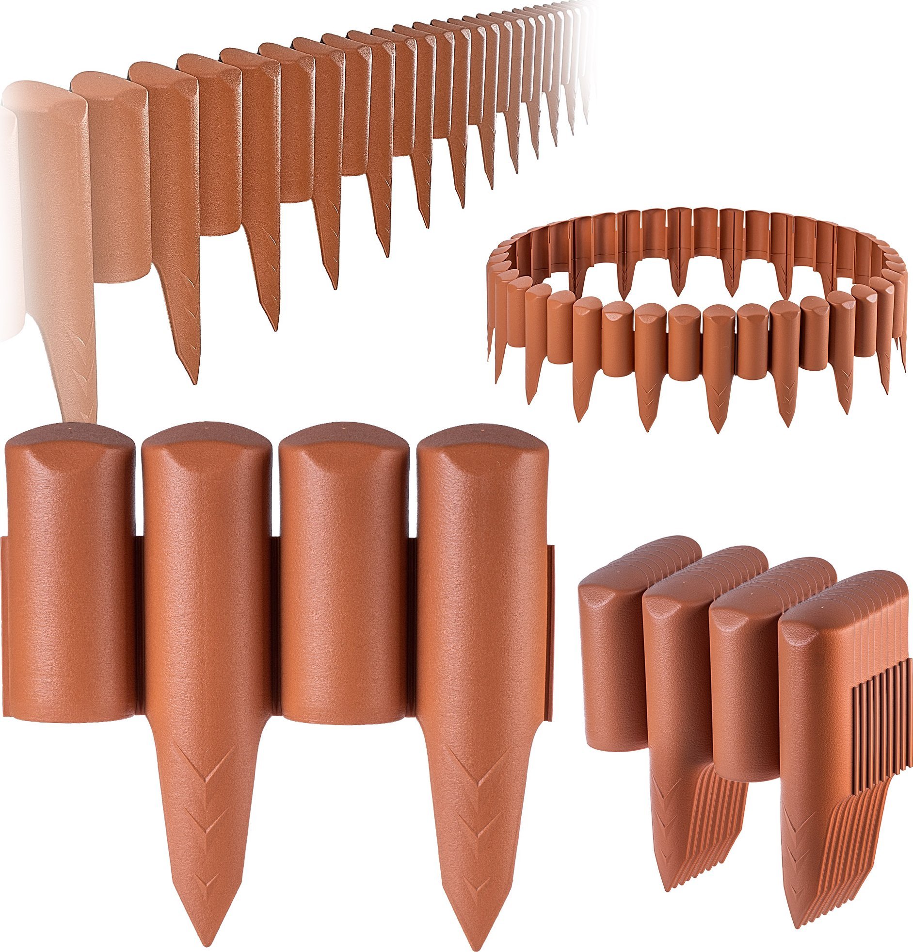 Kadax KADAX Palisada Ogrodowa Obrzeże Płotek 2,5m Trawnikowy Obrzeża Terakota Plastik