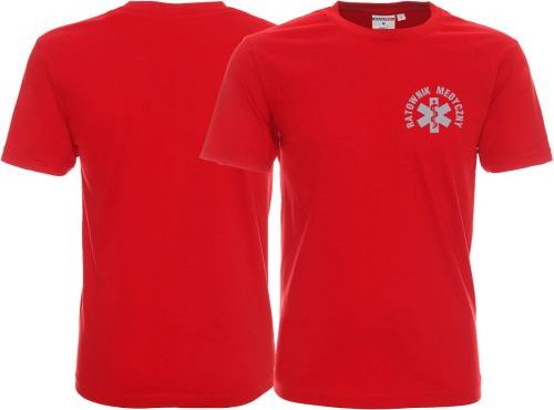 LPP - Promostars Koszulka ratownicza czerwona męska odblaskowa FUNKCYJNA - nadruk przód