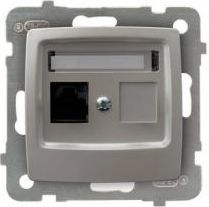 Ospel Gniazdo komputerowe Karo pojedyncze RJ45 kat.5e MMC srebrny perłowy (GPK-1S/K/m/43)