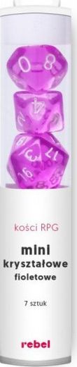 Rebel Komplet kości REBEL RPG - Mini Kryształowe - Fioletowe