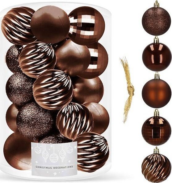 Springos Bombki choinkowe 20 szt. ozdoby świąteczne brązowe UNIWERSALNY