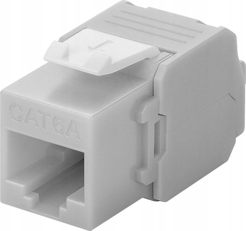 Goobay CAT 6A gniazdo Keystone RJ45, UTP, 500 MHz - Wersja kolorystyczna Jasnoszary