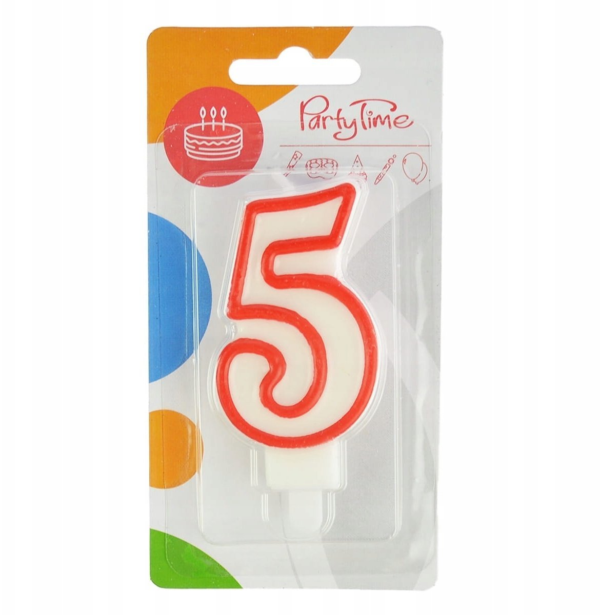 Świeczka cyferka nr 5 czerwona