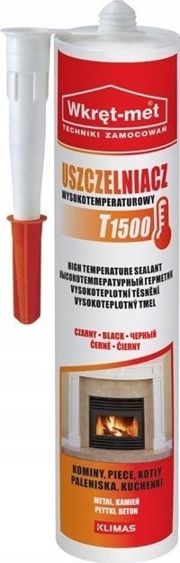 USZCZELNIACZ WYSOKOTEMPERATUROWY UWT-310-CZ KARTUSZ 310 ml CZARNY WKRĘT-MET KLIMAS