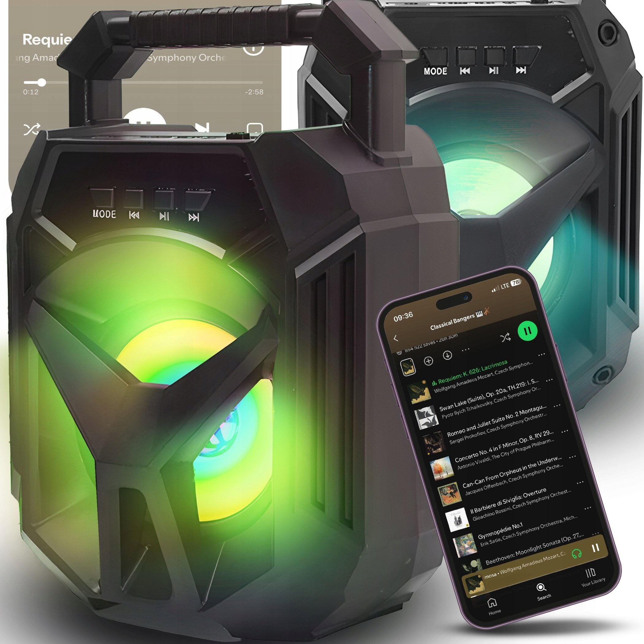 Głośnik Retoo Głośnik przenośny ER1231-1 czarny 400 W