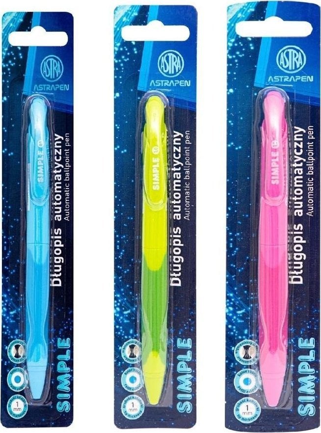 Długopis automatyczny Simple 1mm mix ASTRA