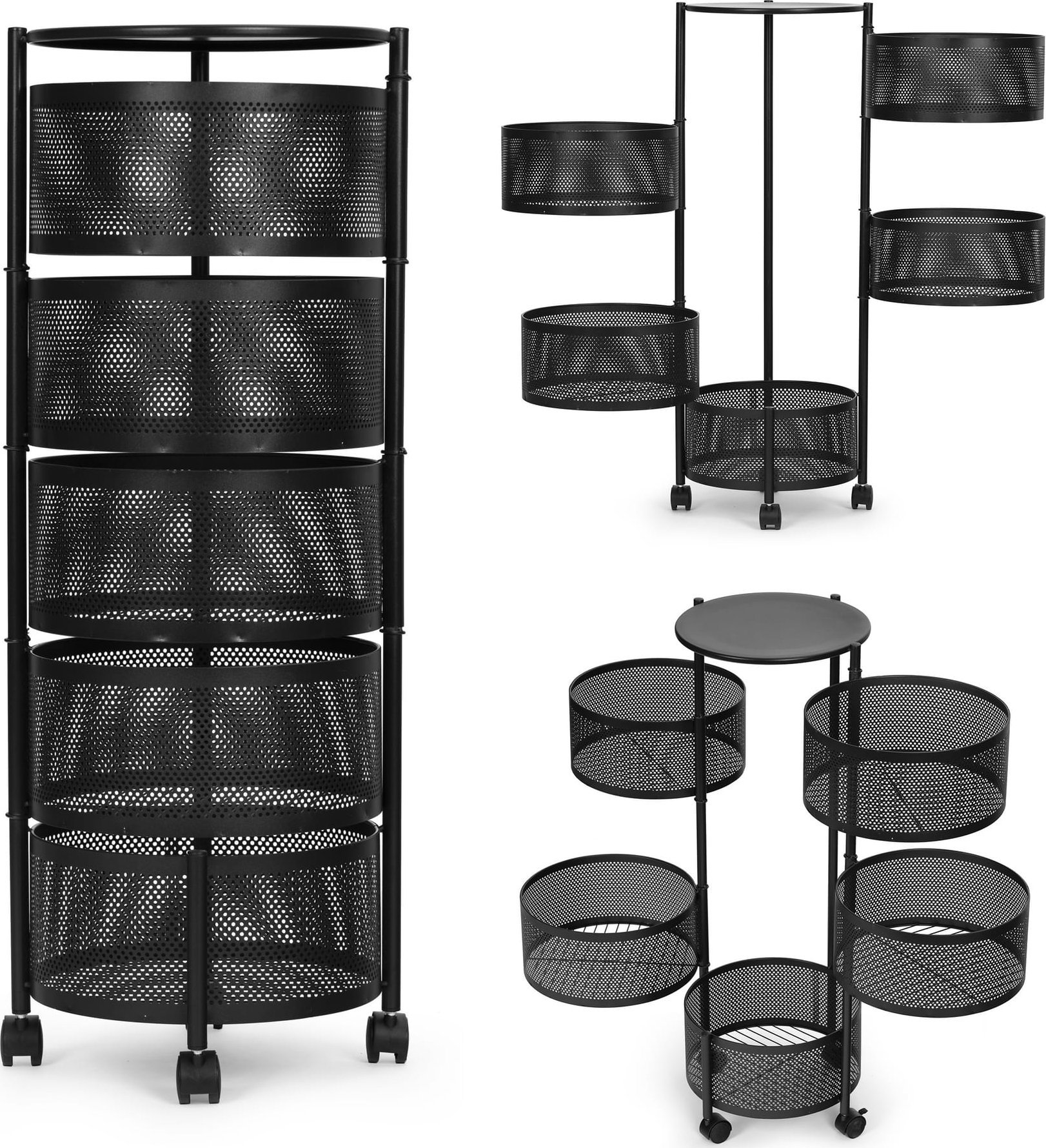 ModernHome Regał kuchenny pomocnik organizer obrotowe półki 5 poziomów metal ModernHome