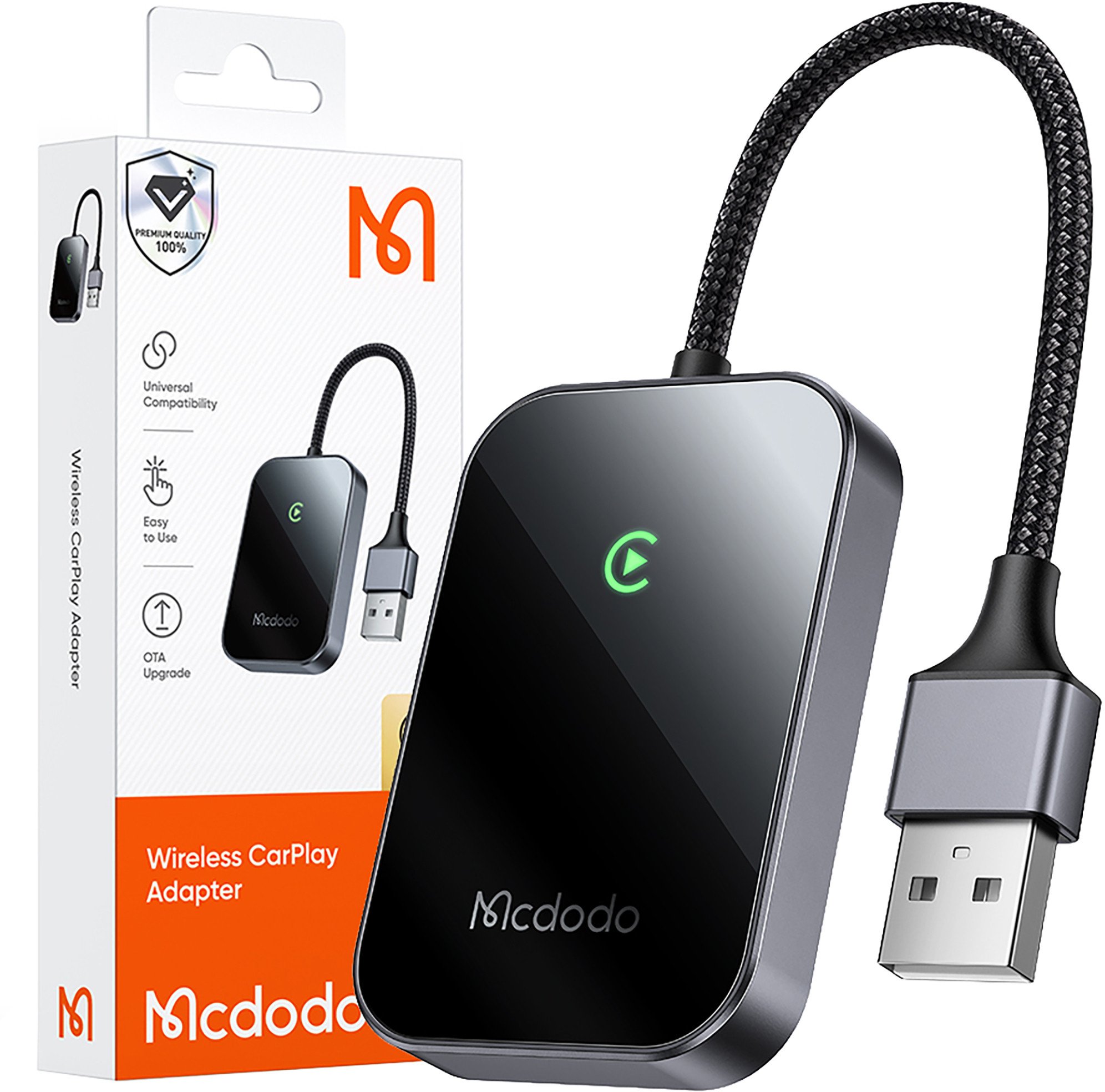 MCDODO ADAPTER BEZPRZEWODOWY DO APPLE CARPLAY WIRELESS BLUETOOTH USB USB-C