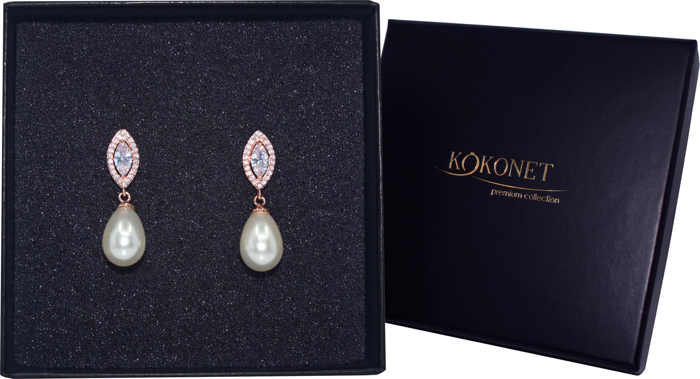 KOKONET kolczyki z perłą rose gold różowe złoto ROSE gold