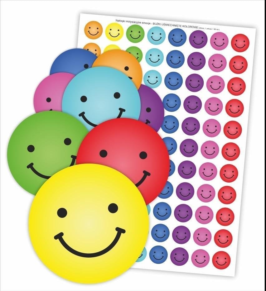 LearnHow Naklejki motywacyjne - Buźki uśmiechnięte 88szt