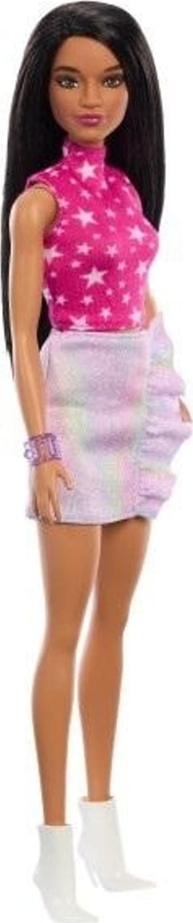 Lalka Barbie Mattel Barbie Fashionistas Lalka #215 z różową koszulką w gwiazdki (HRH13)