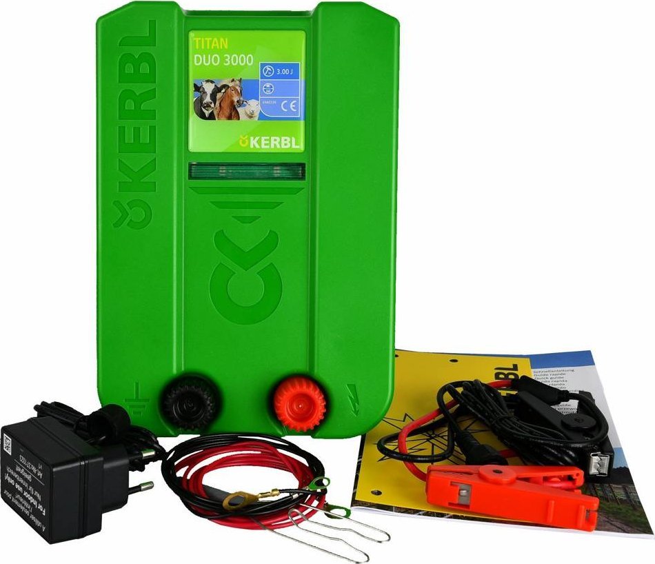 Kerbl KERBL Elektryzator uniwersalny TITAN DUO 3000, dla koni, bydła, owiec i kóz, 3,0 J