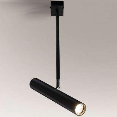 Lampa wisząca Shilo LAMPA sufitowa YABU 2241 Shilo metalowa OPRAWA reflektorowa TUBA regulowana czarna