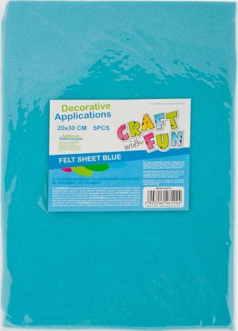 Craft with Fun CF OZDOBA DEK FILC ARKUSZ 20X30/5SZT NIEB 40/80