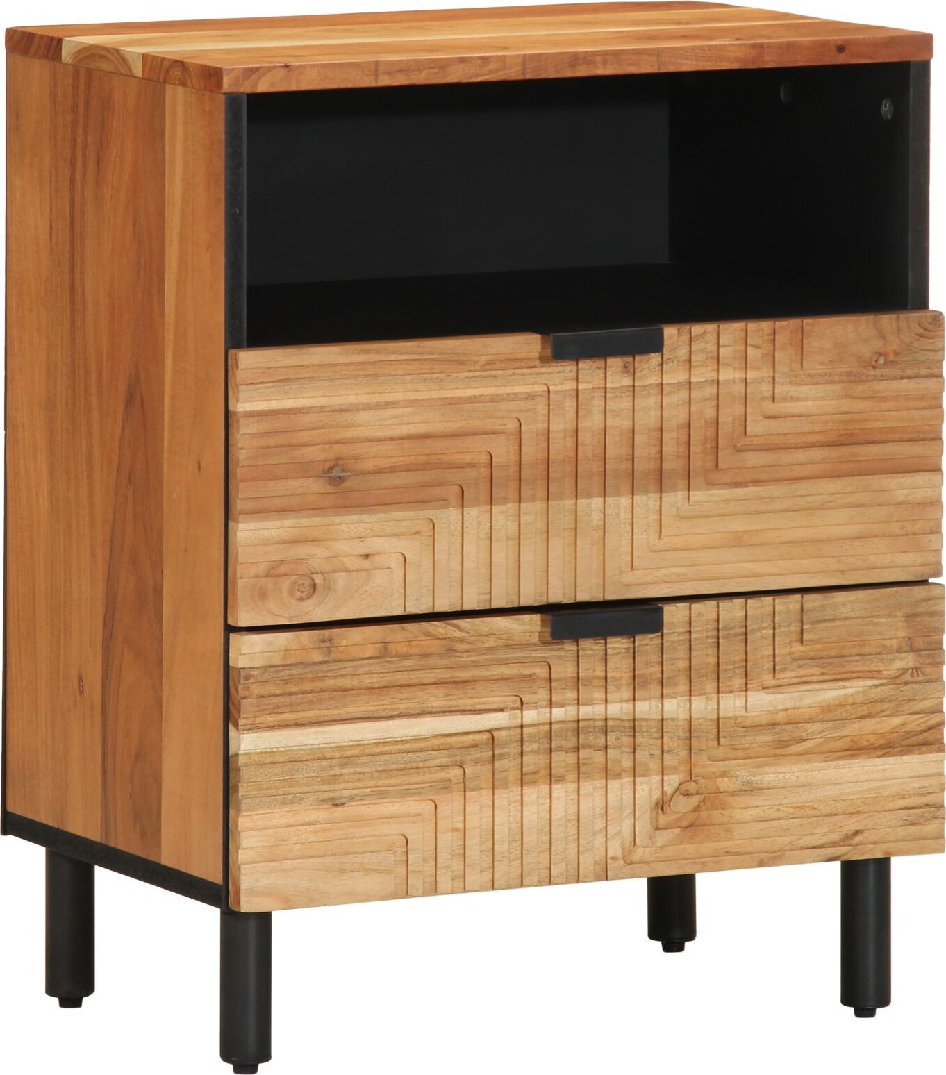 vidaXL Szafka nocna Brązowy, Czarny
