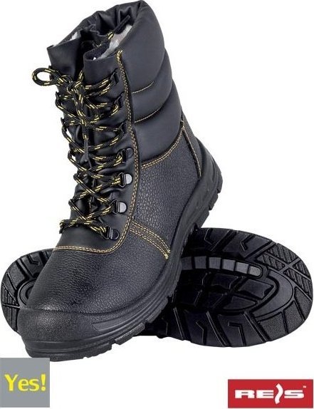 R.E.I.S. BRYES-TWO-S1 SRC - skórzane buty robocze typu kozak ocieplane kożuszkiem 43
