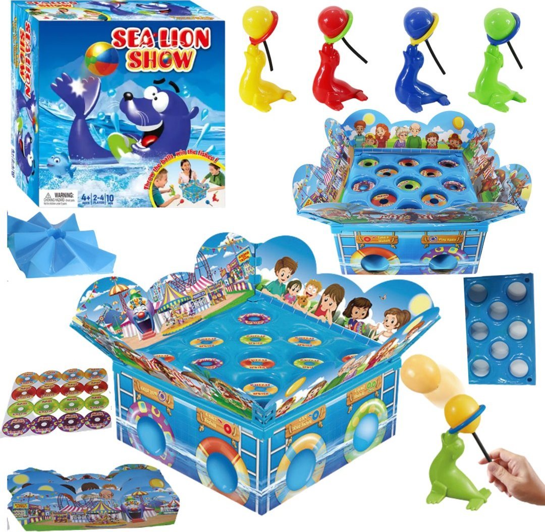 WODNY LEW FOKA GRA ZRĘCZNOŚCIOWA RODZINNA TOWARZYSKA PLANSZA KÓŁKA OBRĘCZE